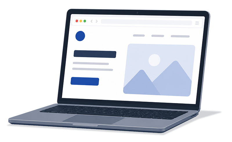 Laptop with website