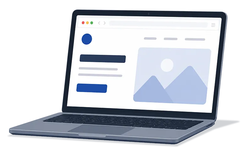 Laptop with website